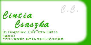 cintia csaszka business card